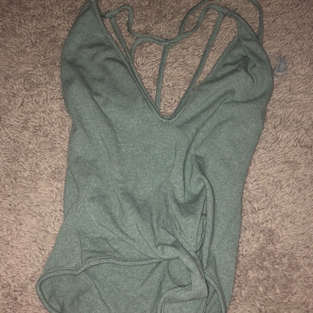 Olive lowcut bodysuit